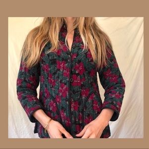 ✿VTG Quilted Floral Warm Jacket Size M